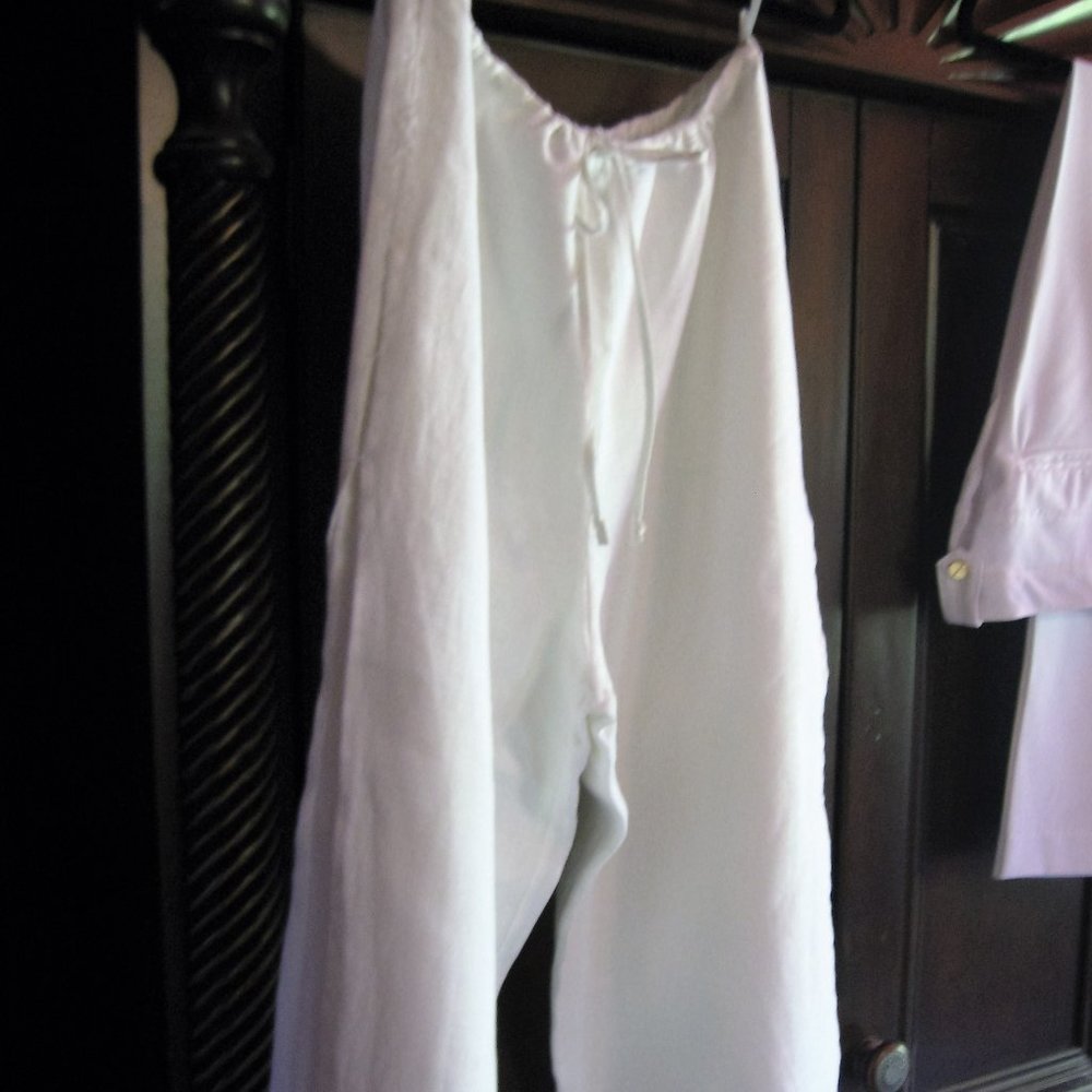 Linen Drawstring Pant With Open Side Seams - image 1